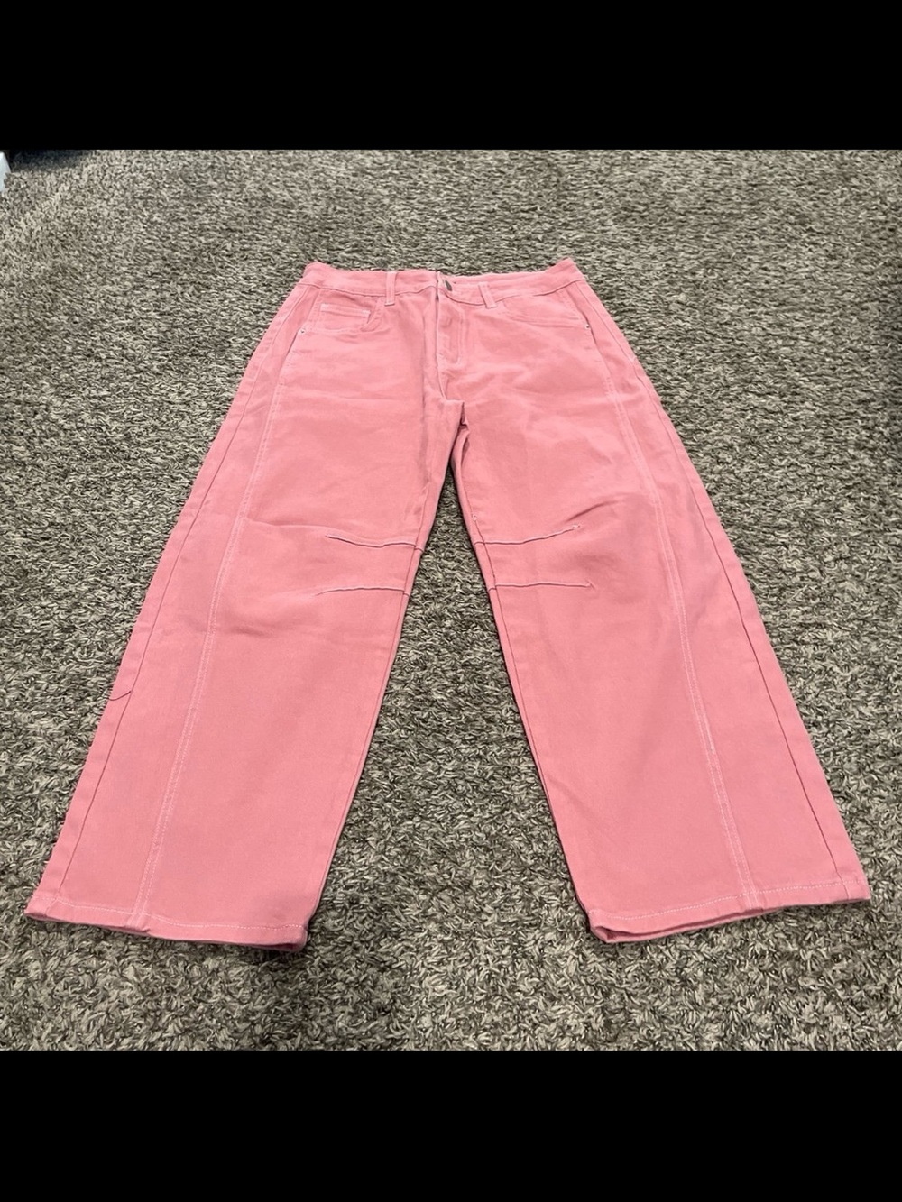 flamingals NWOT pink barrel, style jeans, size large